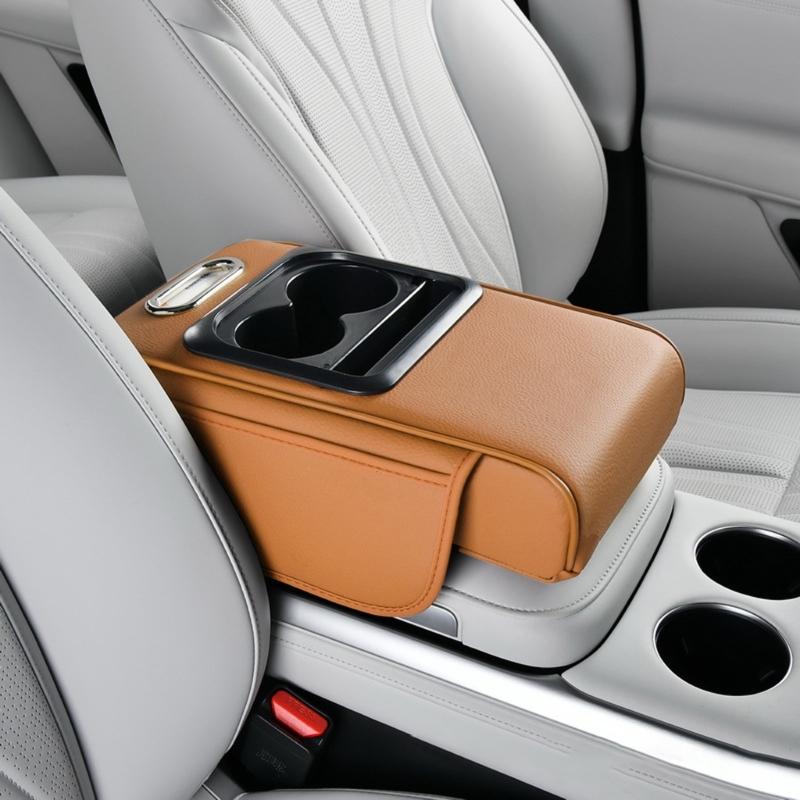 Copertura Console Centrale Auto, Copertura Pad Bracciolo in Pelle PU, Tappetino Universale Scatola Portaoggetti Sedile Bracciolo Auto Impermeabile