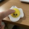 Fried Eggs Press Button Keychain, 3D Printed Fidget Clicker Toy for Stress Relief, Novelty Imitation Food Bag Charm for Handbag Purse