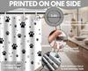 Paw Print Shower Curtain Dog Cat Black And White Funny Kids Bathroom Decor, Waterproof Cloth Fabric With Hooks (60" W X 72" L)