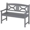 2-Seater Wooden Garden Bench Outdoor Patio Loveseat for Porch, Grey
