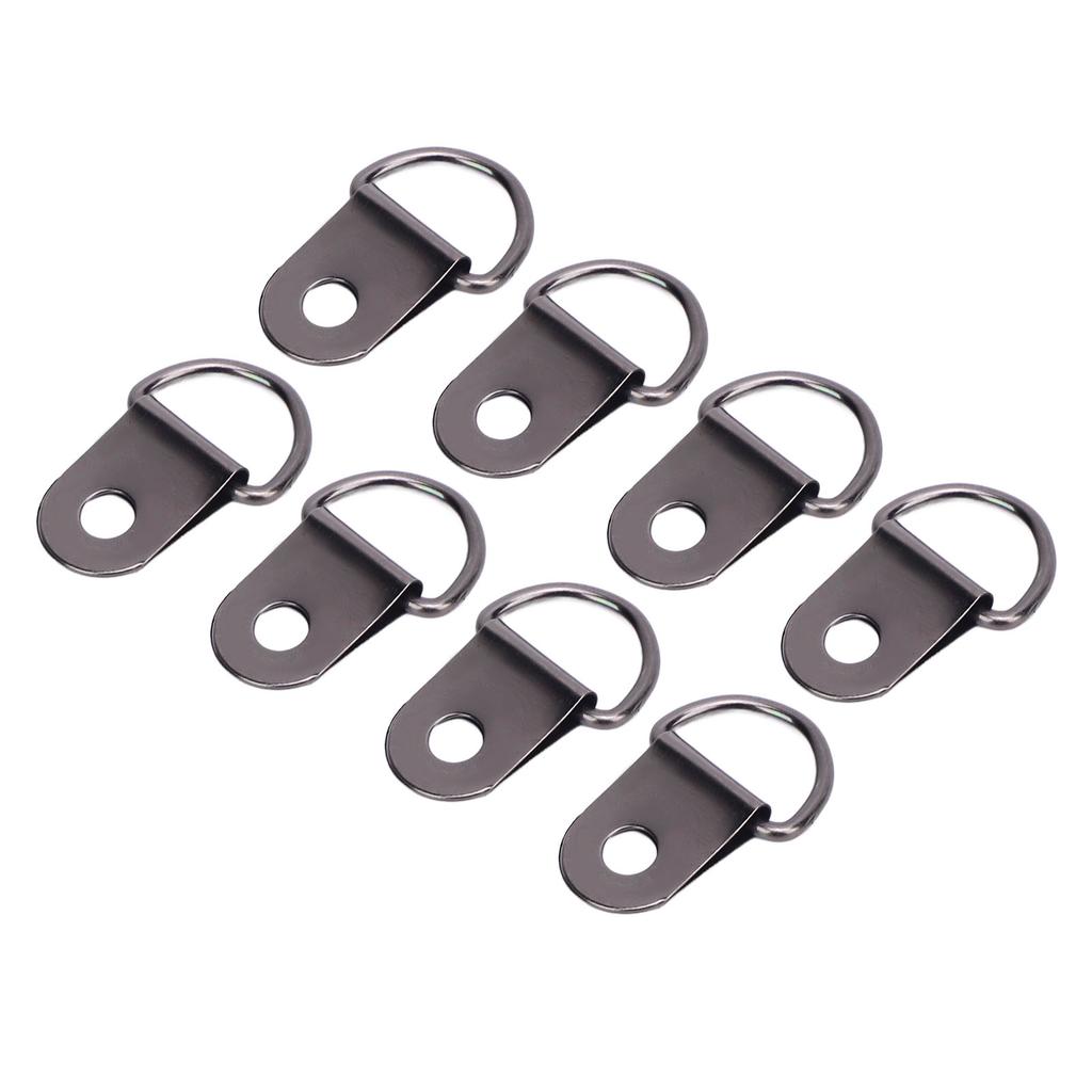50 Set Shoe Boot Lace Hooks with 8mm Iron Rivets Loop D Ring Buckle Metal Repair Accessories Black