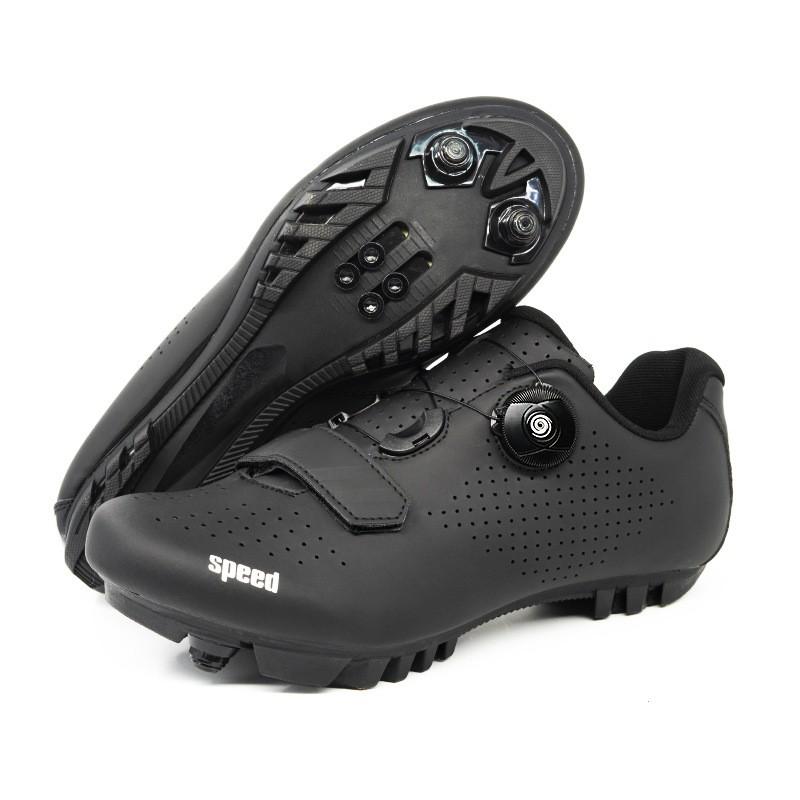 Unisex Road Mountain Cycling Shoes Hard Sole Rubber Non-Cleat Bike Footwear Black HY896