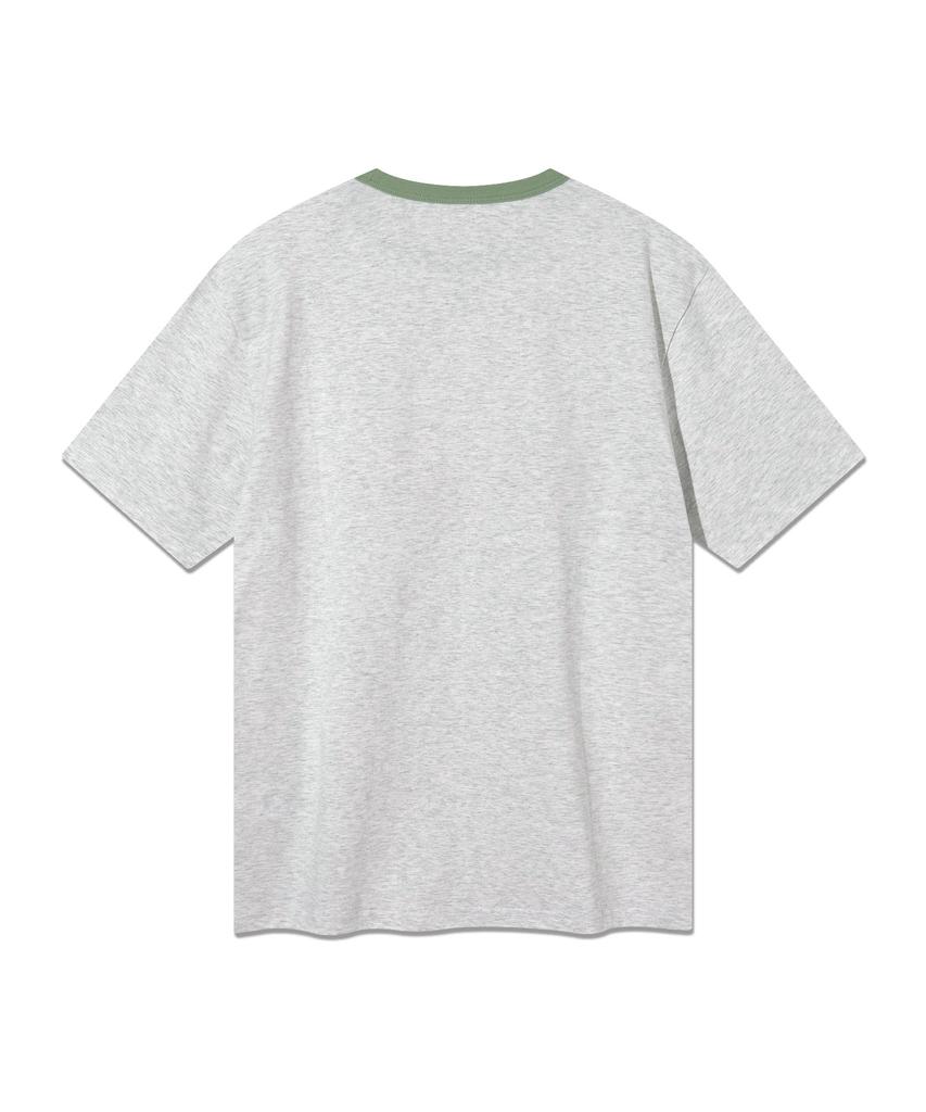 LEE Vintage Lettering Ringer Short Sleeve T-Shirt Light Gray