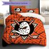 Anaheim Ducks Muster Bettwäsche Steppdecken-Set Heimdekoration Geschenk (1 Bettbezug + 2 Kissenbezüge (ohne Füllung))
