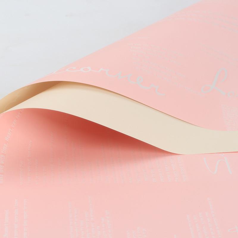 20Pcs Waterproof Floral Wrapping Paper Double Sided Elegant Letter Printed Bouquet Packing Material Bouquet Wrapping Paper