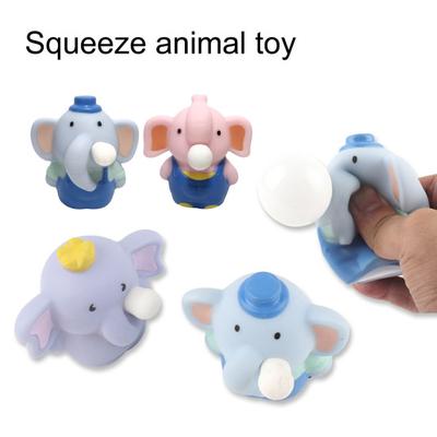 Squeeze Bubble Elephant Blowing Balloon Soft TPR Cartoon Animal Squishes Cute Stress Relief Pinch Decompression Fidget Bubble Sensory Toy