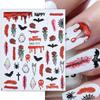3D Halloween Self-Adhesive Nail Stickers: Skulls, Pumpkins, Witches, Bats.