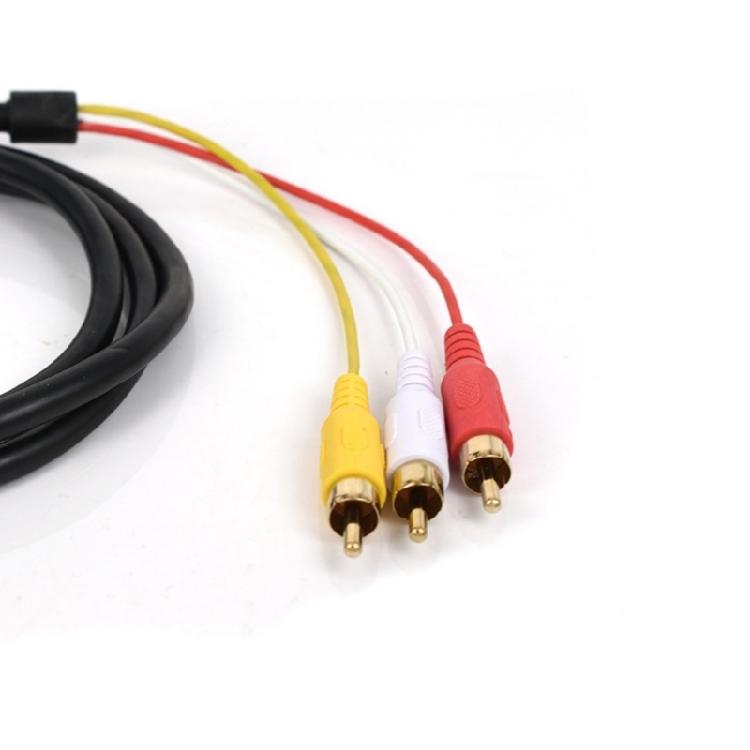 HDTV-kompatibles 3RCA-Umwandlungskabel PVC-geschirmtes Kabel unterstützt 1080P hochauflösendes Video-Audio-Gerät