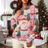 Women's Casual Long Sleeve Christmas Print Neck Sweatshirt