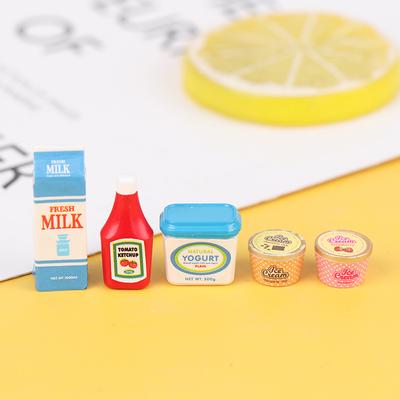 5Pcs/Set Dollhouse Tomato Sauce Iced Yogurt Miniature Food Toy Model Toy