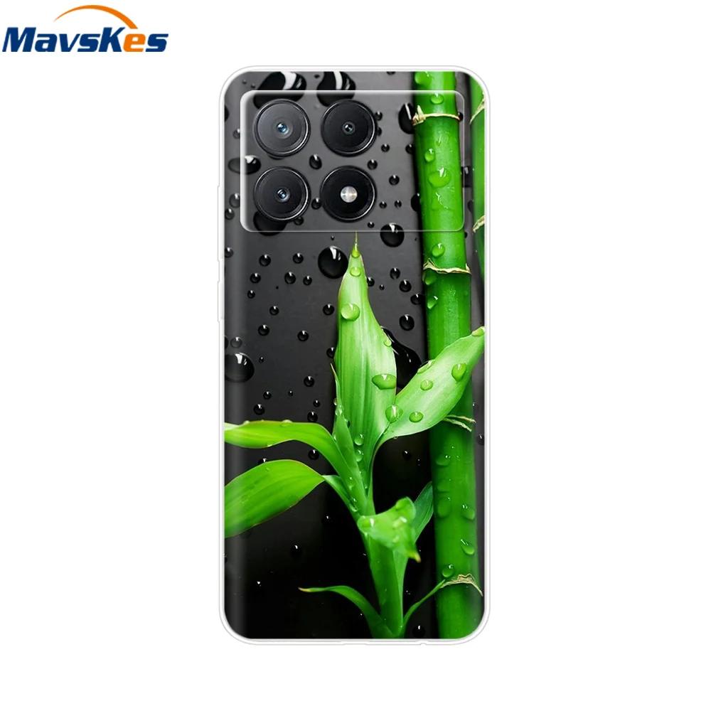 For Xiaomi Poco X6 Pro Case TPU Soft Painted Phone Cases For Xiomi Poco X6 PocoX6 Pro 5G Silicone Cover Flower Fundas Protective