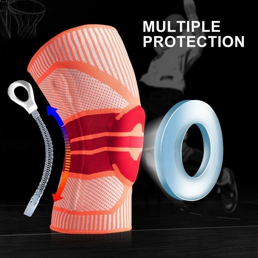 2PCS Elastic Silicon Padded Basketball Knee Pad Support Patella Brace Kneepad Fitness Gear Volleyball Sport Protector