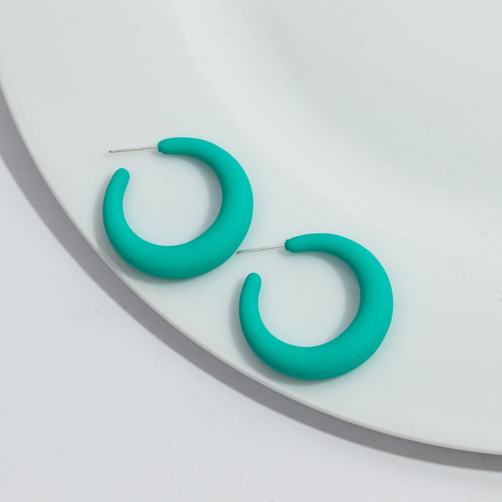 Korean Frosted Acrylic C-Shape Hoop Earrings for Women Resin Geometric Candy Color Circle Earrings 2025 Fashion Jewelry Gifts