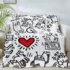Knee Blanket Throw Blankets for Winter Microfiber Oversized Baby Lightweight Fleece Bed Decoration S-harings-graffiti-keiths