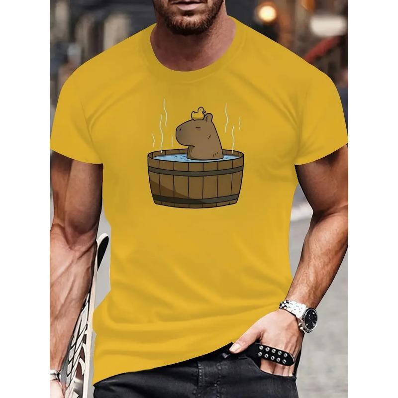 Funny Capybara Graphic 3D Printed T Shirt For Men Women Cartoon Animal Short Sleeve T-Shirts Summer Casual Loose Y2k Boys Tees