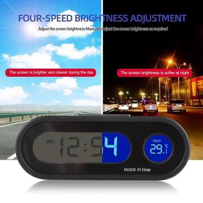 Smart Car Thermometer Clock LCD Temperature Monitor Dashboard Display Auto Sensor