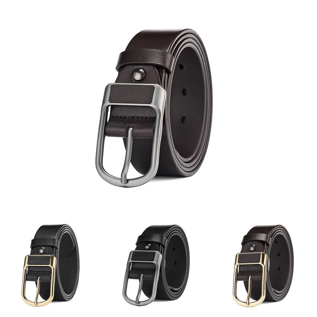 Mens Casual Dress Belt With Synthetic Leather And Decorative Pin Buckle For Office And Leisure