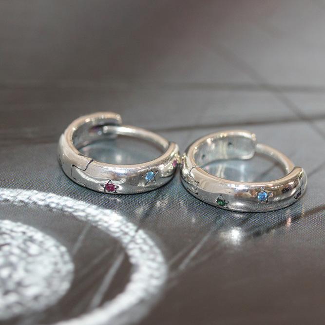 

Personalized Simple Stars Colorful Rainbow Diamond Earrings Ins Niche Design Advanced