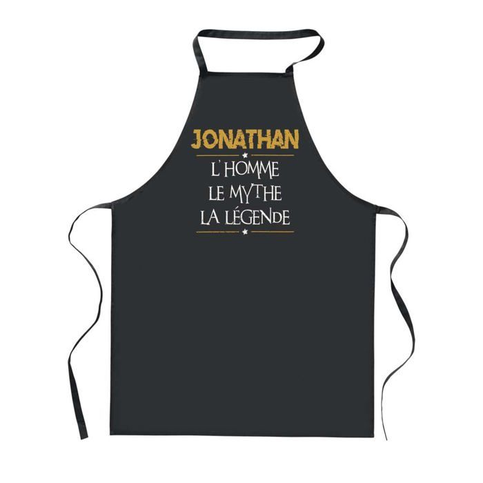 Tablier de cuisine - Jonathan - Noir/Jaune - Motif breton - Coton résistant
