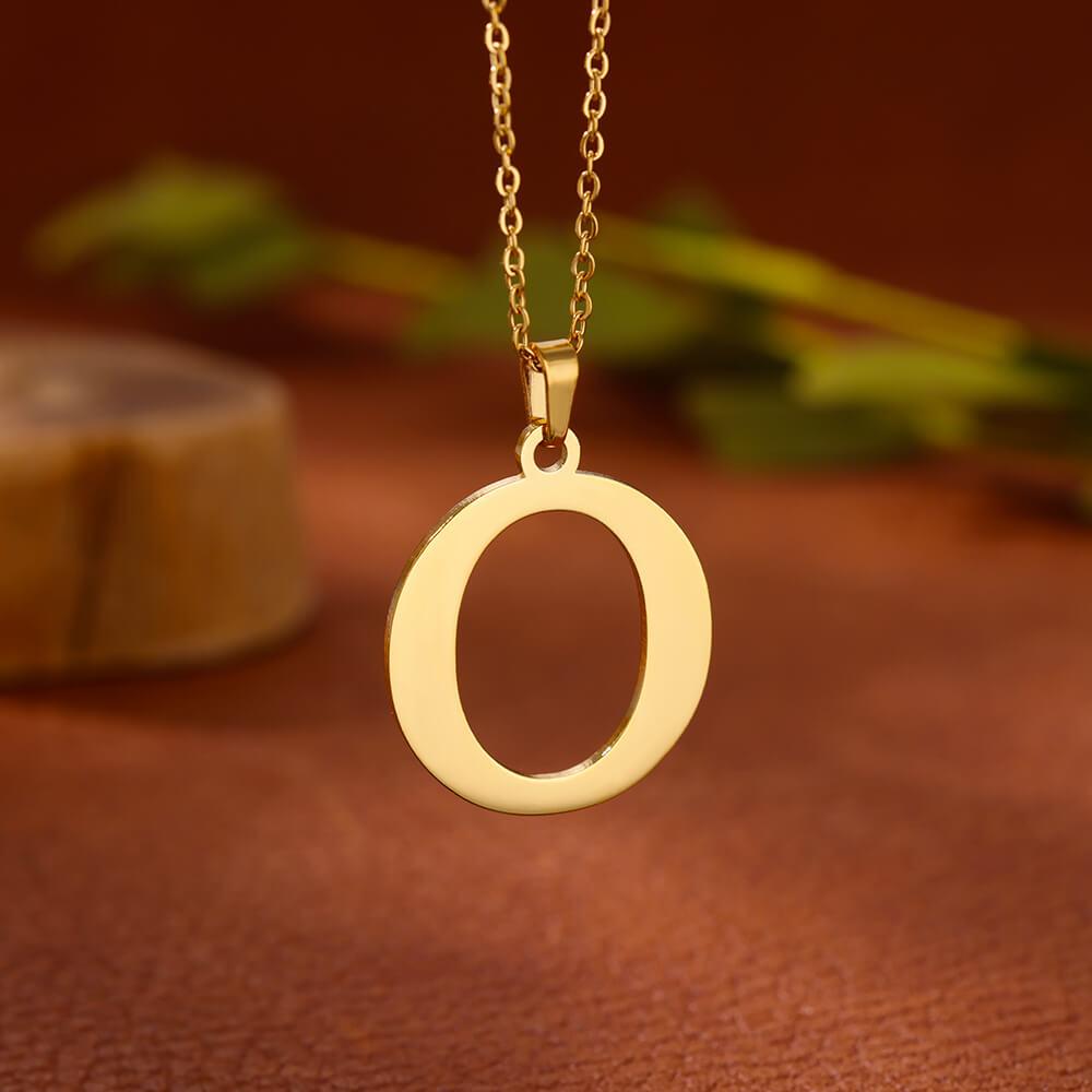 Elegant Initial Letter Stainless Steel Necklace Women Gold Color Alphabet Pendant Necklaces Vintage Waterproof Zircon Gifts