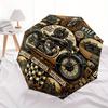 Vintage Motorrad Kunstdruck: Klassischer Biker Dekor Regenschirm, Niedlicher Regenschirm mit Niedlichem Design, Tragbarer 3-fach Kompakter Regenschirm für Herren & Damen, Valentin