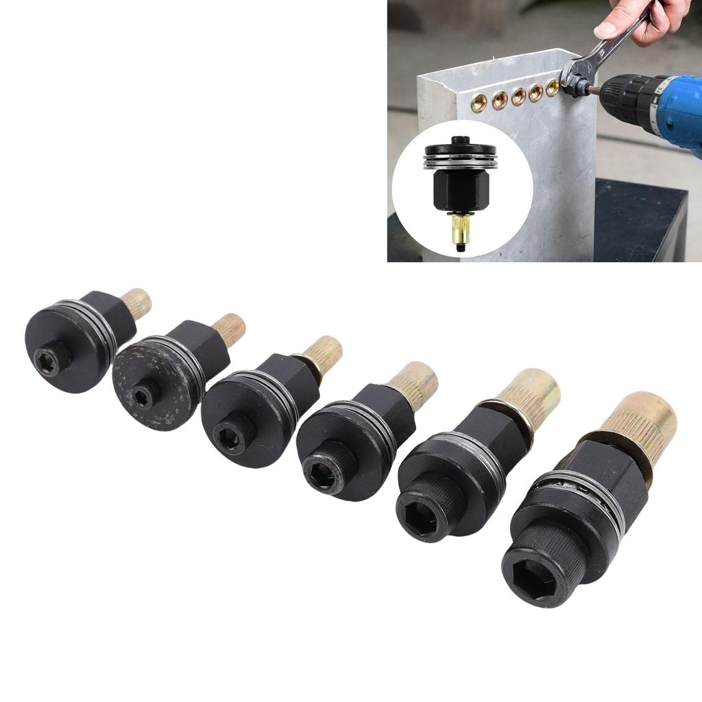 6Pcs Hand Rivet Nut Tool Mandrels Manual Rivnut Tool Mandrel Set Accessories 10#-24.3Celsius8-16