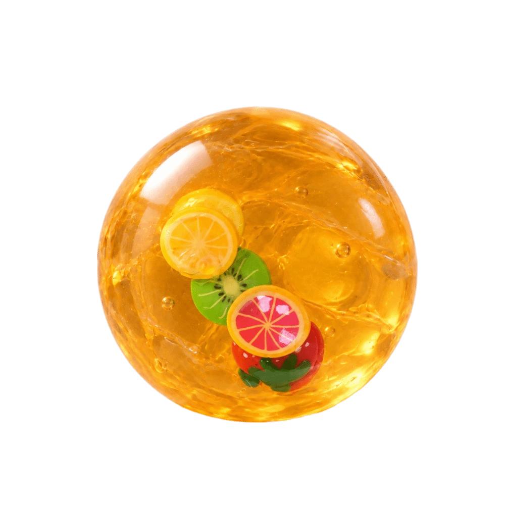 Round Fruit Fidget Squishy Toy Crunch Sound TPR Fidget Toy Desktop Gift