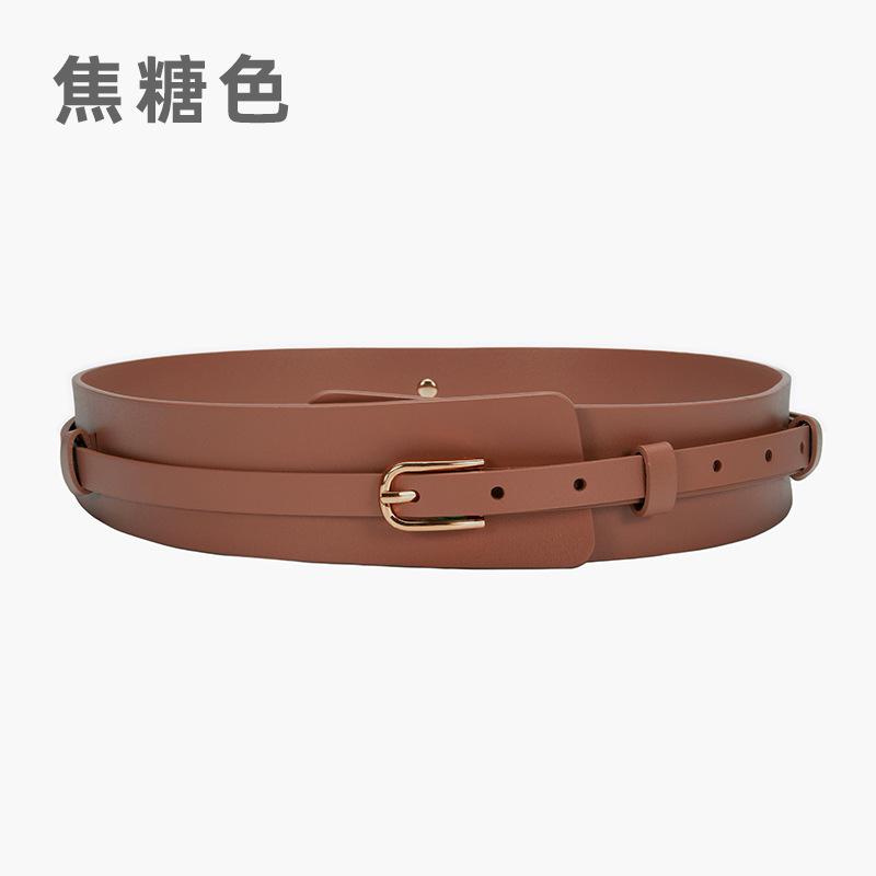 

Широкий ремень из коровьей кожи с пряжкой-пином, женский, для осенне-зимнего пальто, тренча, декоративный, женский кожаный пояс-корсет