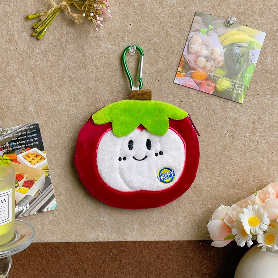 Korean Style Plush Coin Purse & Keychain - Breakfast Food Design, Large Capacity Pencil Case, Portable Storage Bag