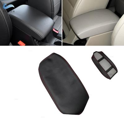 Capa de apoio de braço de couro macio para Skoda Octavia 2015 2016 2017 2018 Interior do carro Controle central Caixa de apoio de braço Capa de pele Acabamento