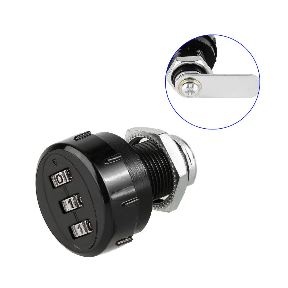 2pcs 3-Digit Zinc Alloy Mechanical Password Lock for Cabinet Wardrobe Mail Box Black20mm/0.79in