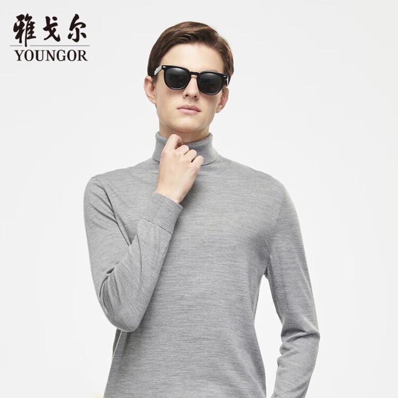YOUNGOR Men s Soft Wool Turtleneck Sweater 100cm