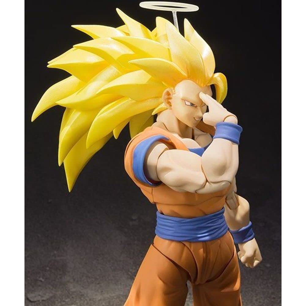 TAMASHII NATIONS Dragon Ball Z Super Saiyan 3 Son Approximately PVC ABS Painted Action Figure S.H.Figuarts Goku, 155mm, &