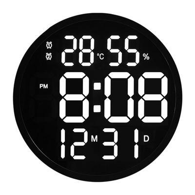 1 Set Digital Hanging Clock Full Screen Display ABS Large Font Adjustable Brightness Wall Clock for Home