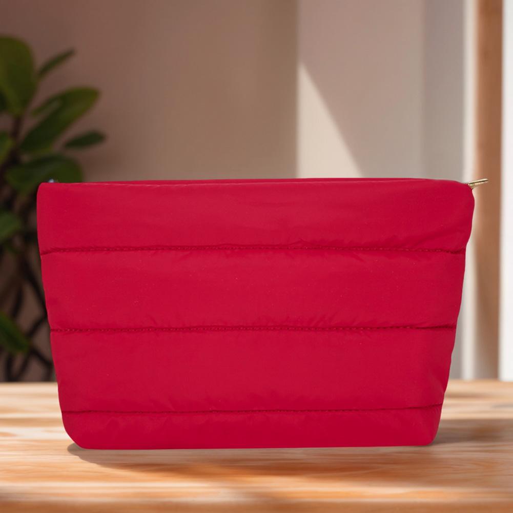 Fashion Cosmetic Bag for Women Girls Cute Puffer Makeup Clutch Solid Toiletry Organizer Pouch Storage Pouches for Organization