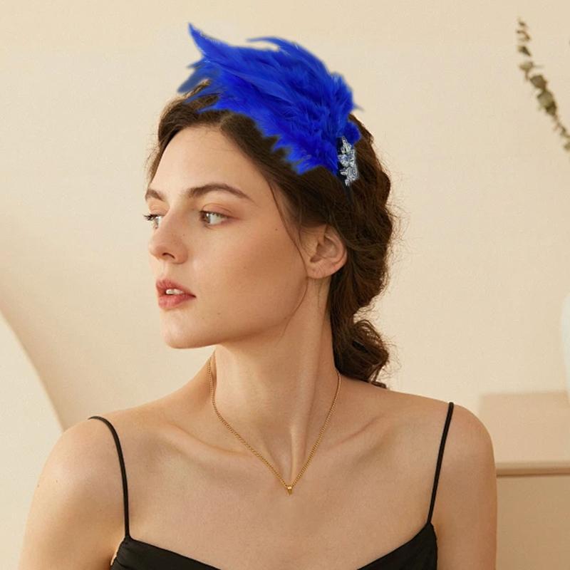 Cocktails Party Accessories Headband Cosplay Costume Flapper Women Music Festival Feathered Hairband Carnivals Headdress