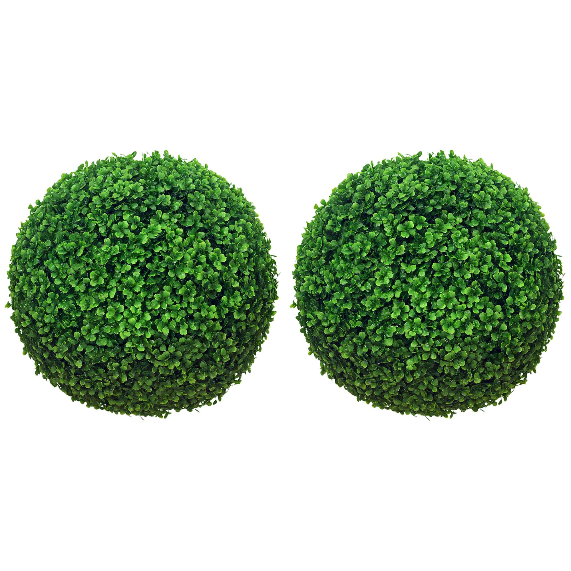 Set of Two Artificial Boxwood Balls