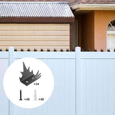 24x Intruder Deterrent Fence Wall Spikes Metal for Or Decoration