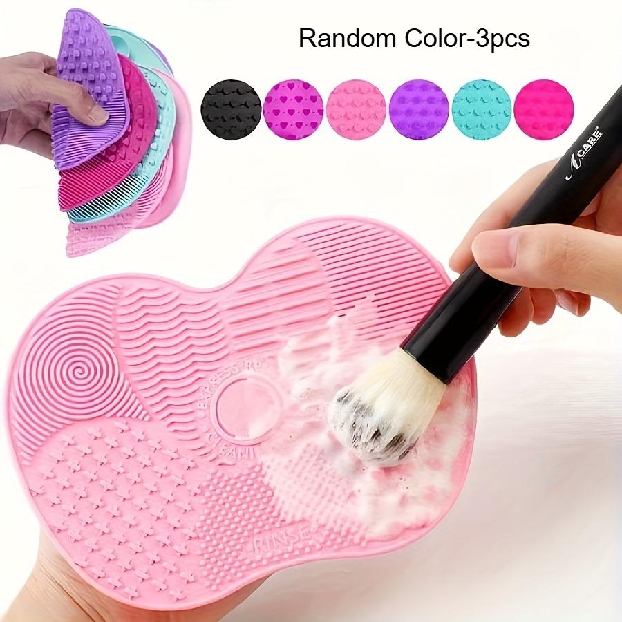 

3pcs Silicone Apple-Shaped Makeup Brush Cleaner Pad with Suction Cup for Effective Cosmetic Tool Cleaning