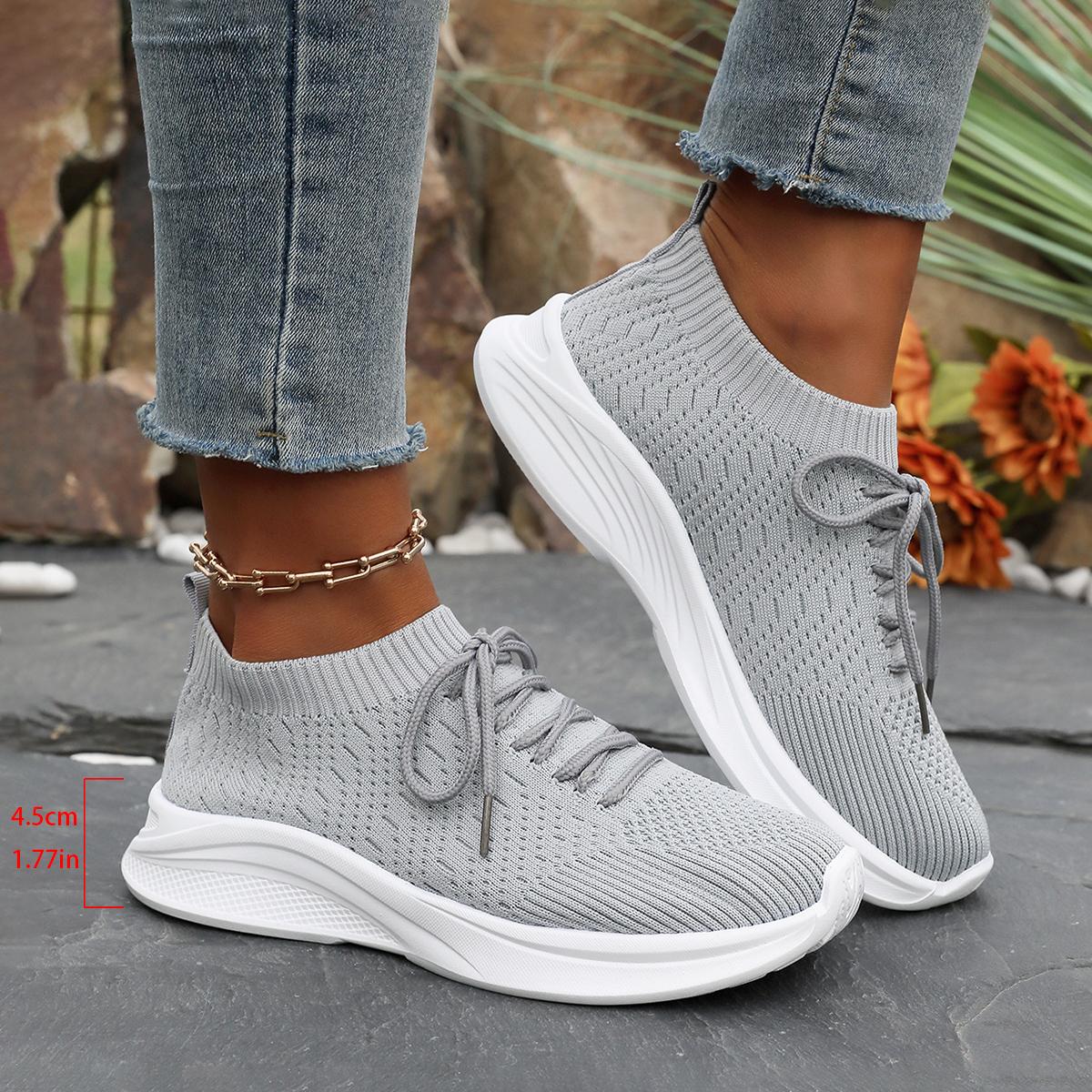 

Весенние новые женские сетчатые дышащие повседневные туфли на шнуровке из вулканизированной ткани женские кроссовки на платформе одинарные женские туфли на плоской подошве большого размера 43 36 серый