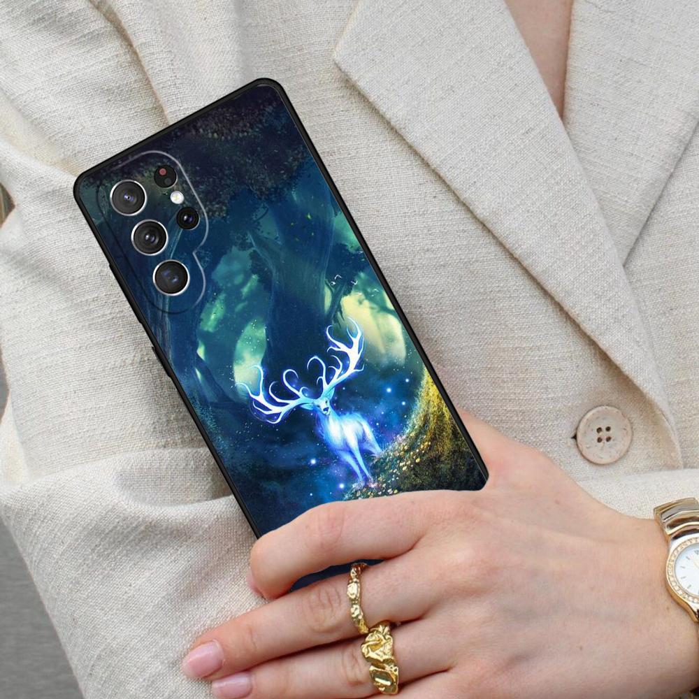 Starry Sky Deer Cell Phone Case for Samsung Galaxy S26 Ultra S25 S24 S23 S22 S21 S20 Note10 Cover