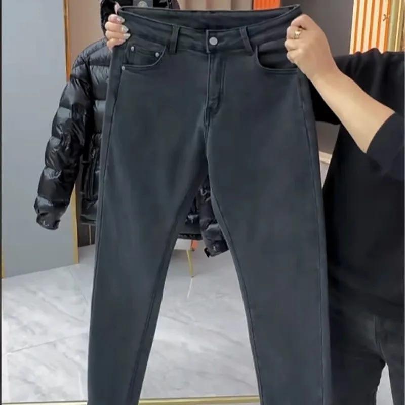 

Men s Spring Autumn Korean Style Clothing Slim Denim Jeans Casual Washed Trousers 27 чорний