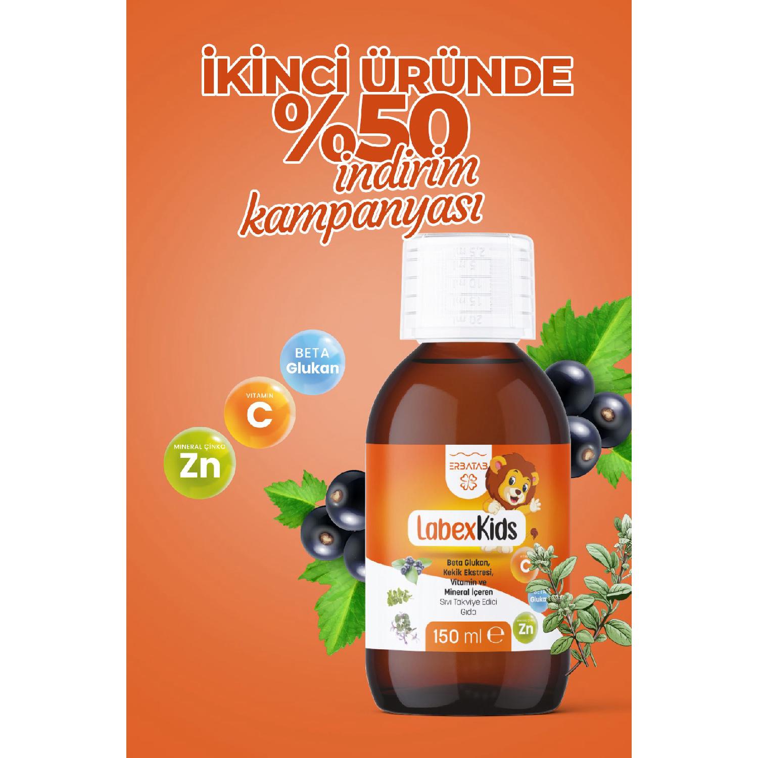 

Labex Kids Zinko Oykik Beta Glukan Karamurver Child Multivitamin Syrup 150 Ml