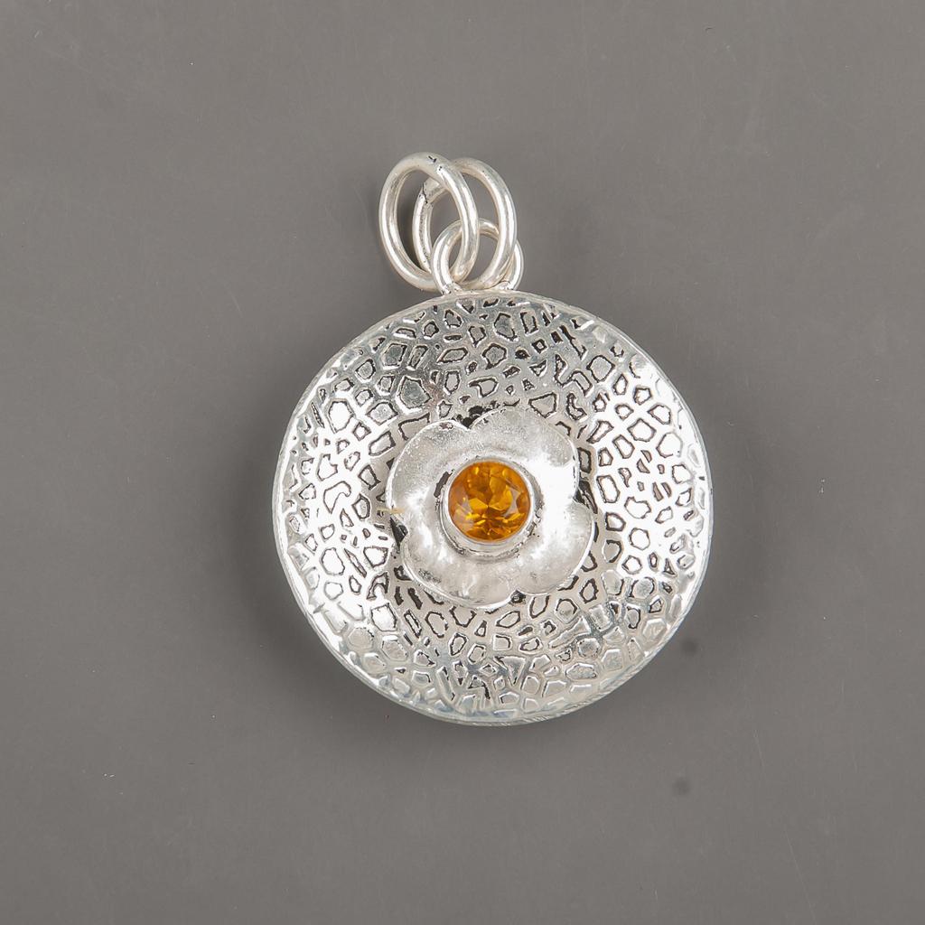 Citrine Gemstone Jewelry, 925 Solid Sterling Silver Pendant, Beautiful Handmade Pendant, Citrine Silver Chain jewelry For Wedding Gift