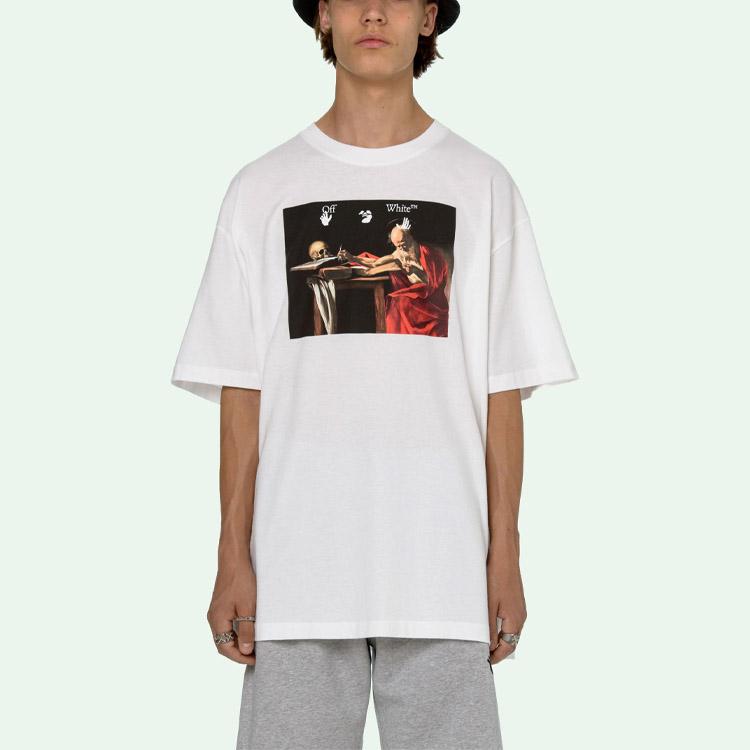 Off-White Caravaggio Over Tee White Men Tops OMAA038R21JER0030125