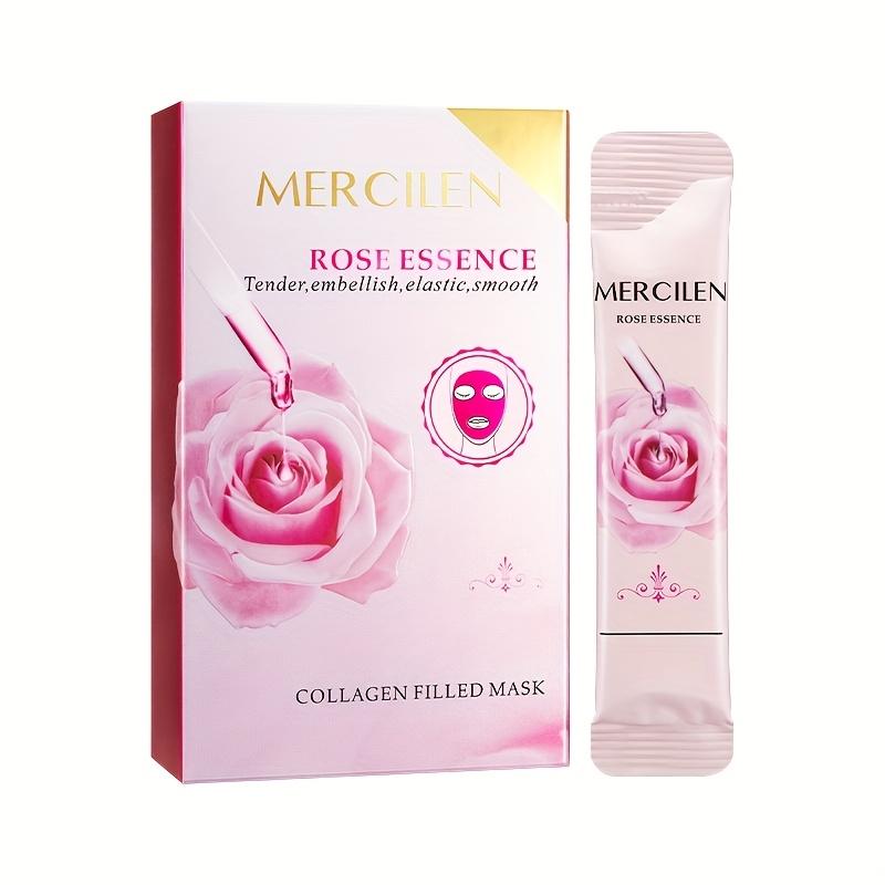 Rose Essence Moisturizing Soft Mask,Hyaluronic Acid Rose Oil Formula,Skin Hydration Mask,Ammonia Free Gel Masks For, Strengthens Moisture Barrier