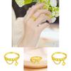 Four Chic Leaf Clover Ring For Women Adjustable Copper Plated Fashion Accessory