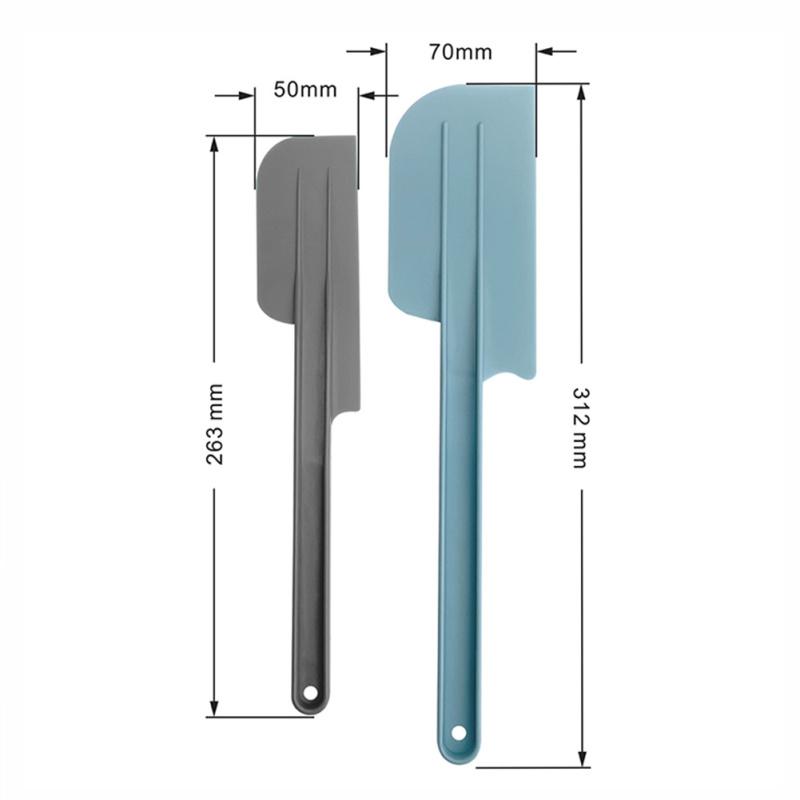 2pcs/set Plastic Spatula Long Handle Heat-resistant Cake Making Spatula Cream Baking Tools