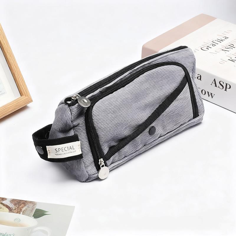 Triangle Black and White Plaid Pencil Case New Student Pencil Case Pencil Case Stationery Storage Bag Large Capacity
