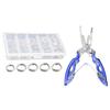 201Pcs Fishing Split Rings with Fish Hook Remover Plier Fishing Lure Connector Metal Double Snap Lure Connector